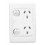 Picture of Twin Switch Socket Outlet, 2000 Series, 250V, 10A, Vertical, Standard Size