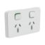 Picture of Double Power Point Skin, Clipsal Iconic, Horizontal Mount, 15A, 250V, Clip-On