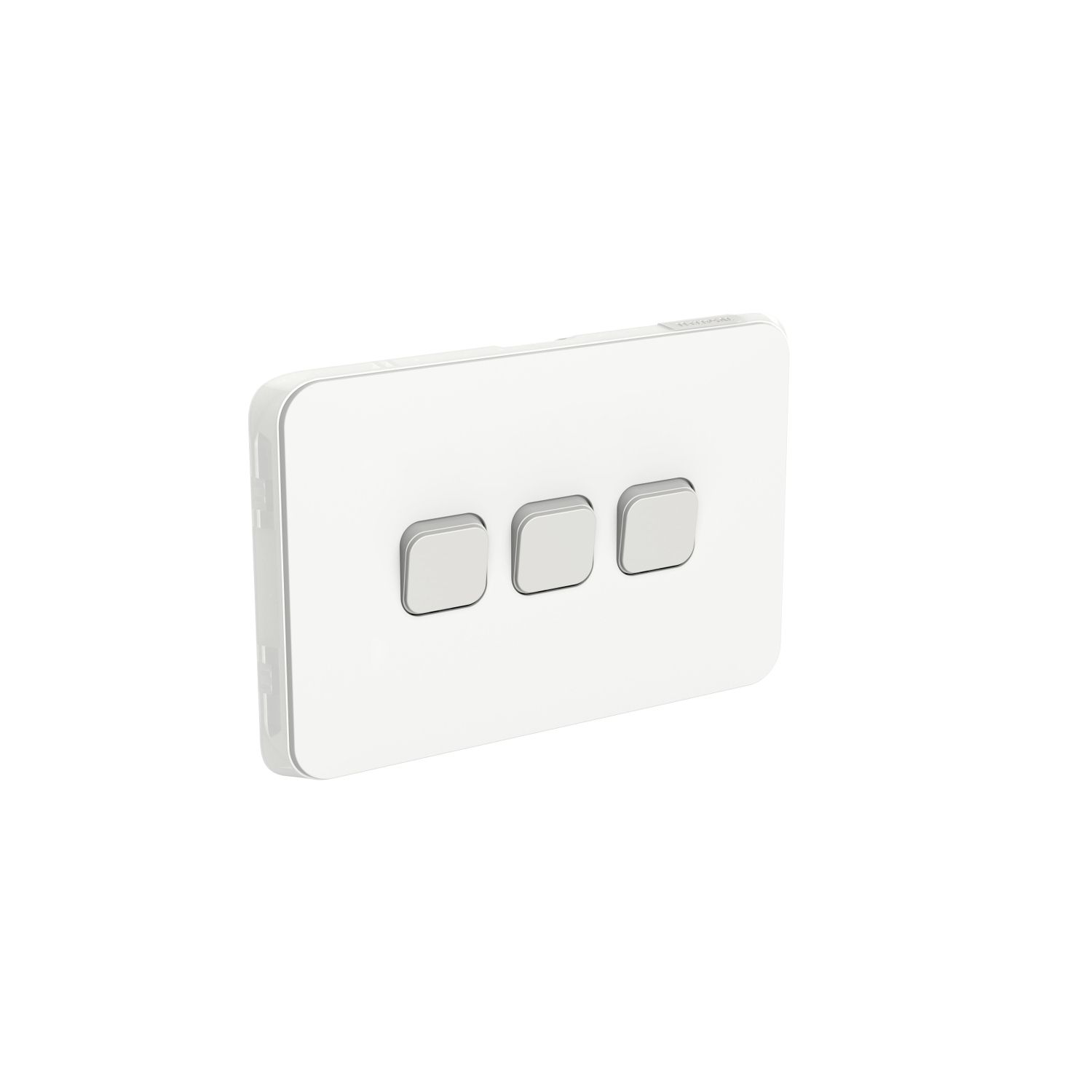 Picture of Flush Switch, Clipsal Iconic, Horizontal Mount, 3 Gang, 1-Way/2-Way, 230/240V 10AX