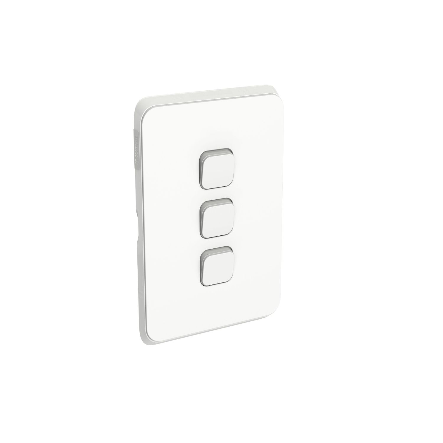 Picture of Flush Switch, Clipsal Iconic, 3 Gang, Vertical Mount, 1-Way/2-Way, 230/240V 10AX