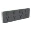 Picture of Quad Power Point Skin with 2 extra switches, Clipsal Iconic, Horizontal Mount, 250V, 10A, Clip-On