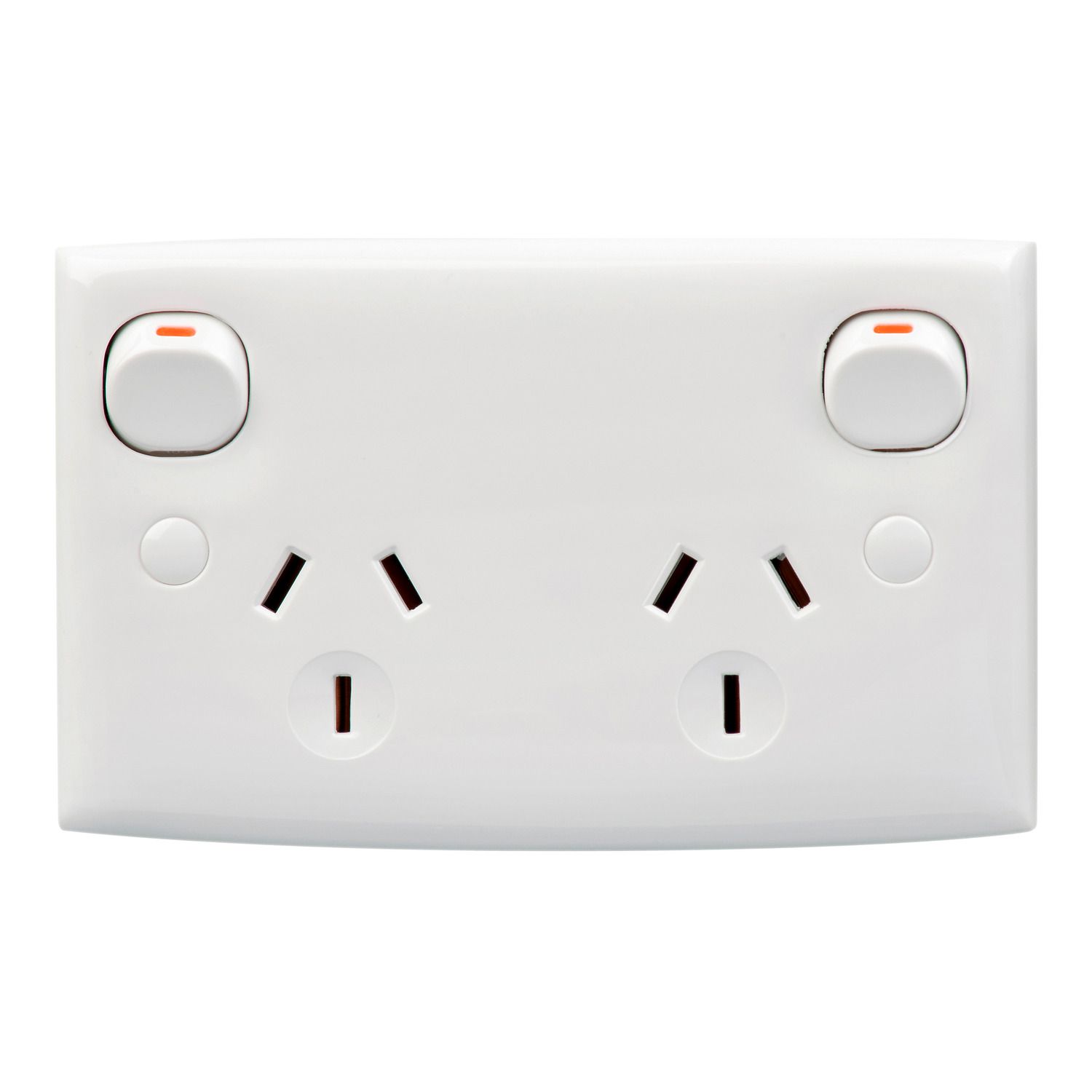 Picture of Twin Switch Socket Outlet, Standard Series, 250V, 10A, Standard Size, 2 Pole