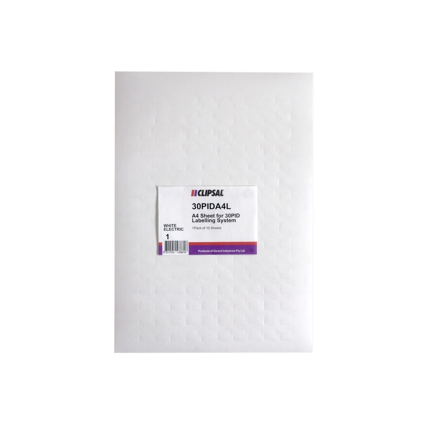 Picture of Label sheet, Standard Series