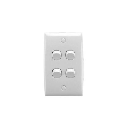 Picture of Flush Switch, Standard Series, 4 Gang, 250VAC, 10A, Standard, Vertical, PTN