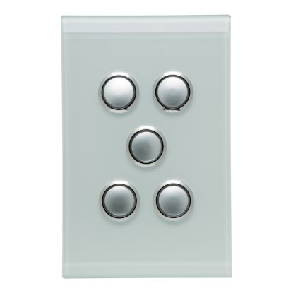 Picture of Push Button Switch LED, Saturn Series, 5 Gang, 250V, 16AX/20A