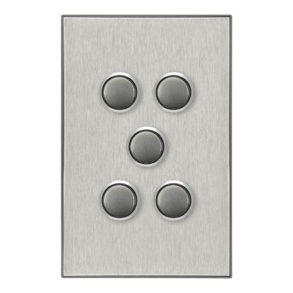 Picture of Push Button Switch LED, Saturn Series, 5 Gang, 250V, 16AX/20A