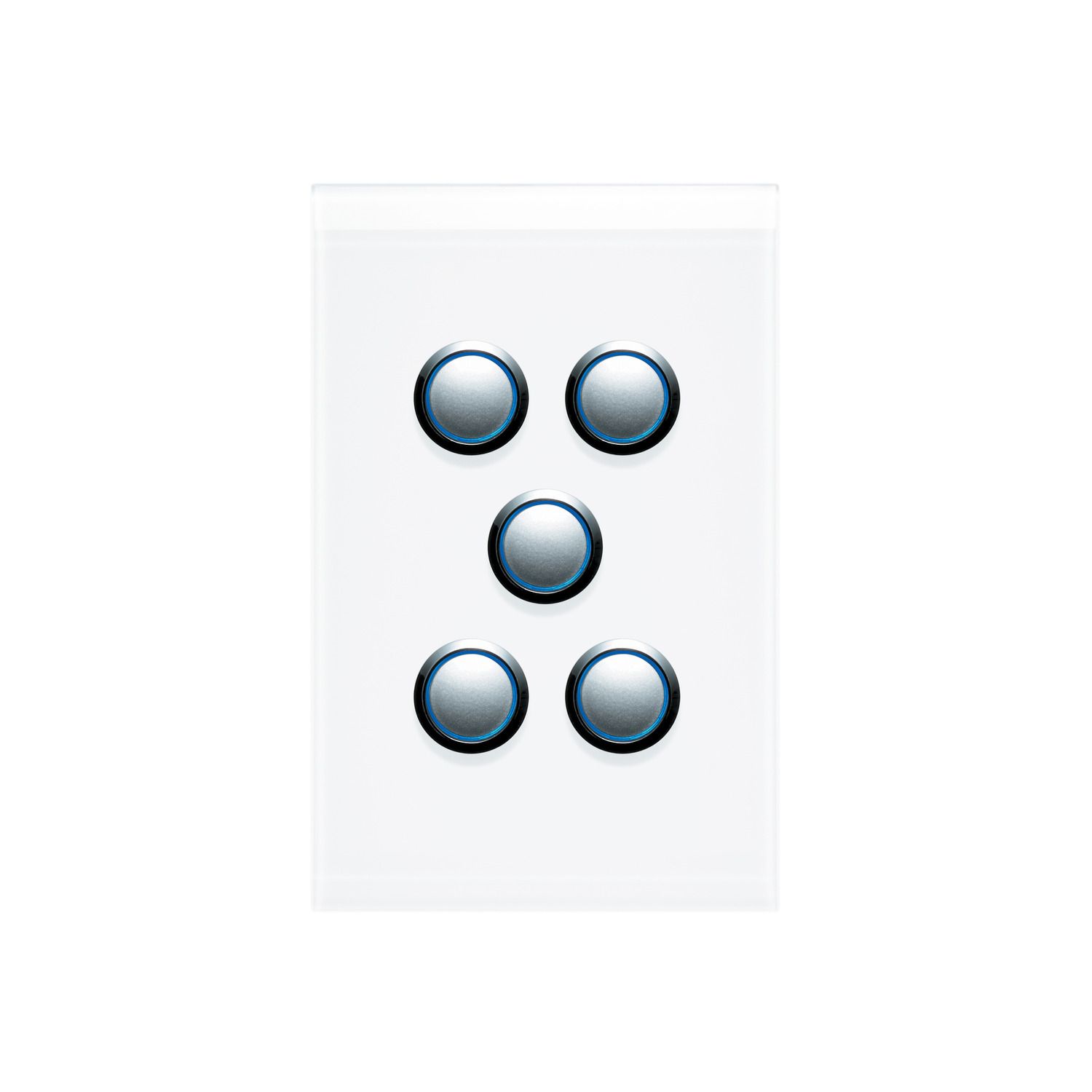 Picture of Push Button Switch LED, Saturn Series, 5 Gang, 250V, 16AX/20A