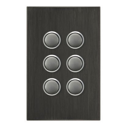 Picture of Push Button Switch LED, Saturn Series, 6 Gang, 250V, 16AX/20A