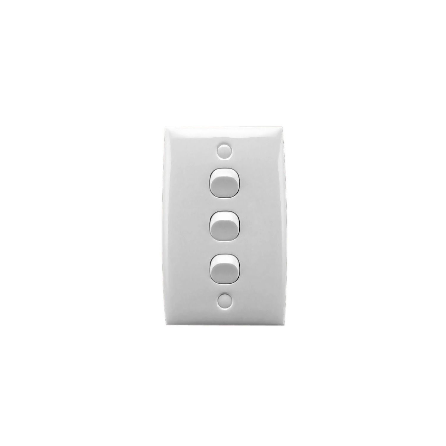 Picture of Flush Switch, Standard Series, 3 Gang, 250VAC, 10A, Standard, Vertical, PTN