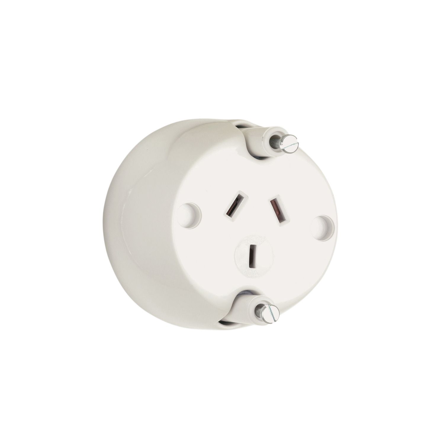 Picture of Single Socket Outlet, Standard Series, 250VAC, 10A, 3 PIN, Fast Fixing Nails