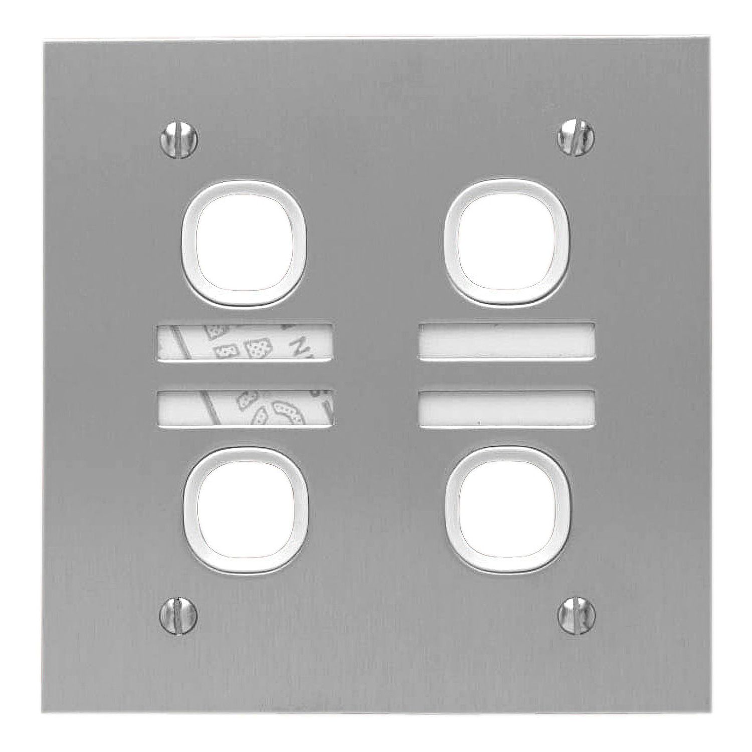 Picture of Labelled Switch Plate, Metal Plate Series, 4 Gang