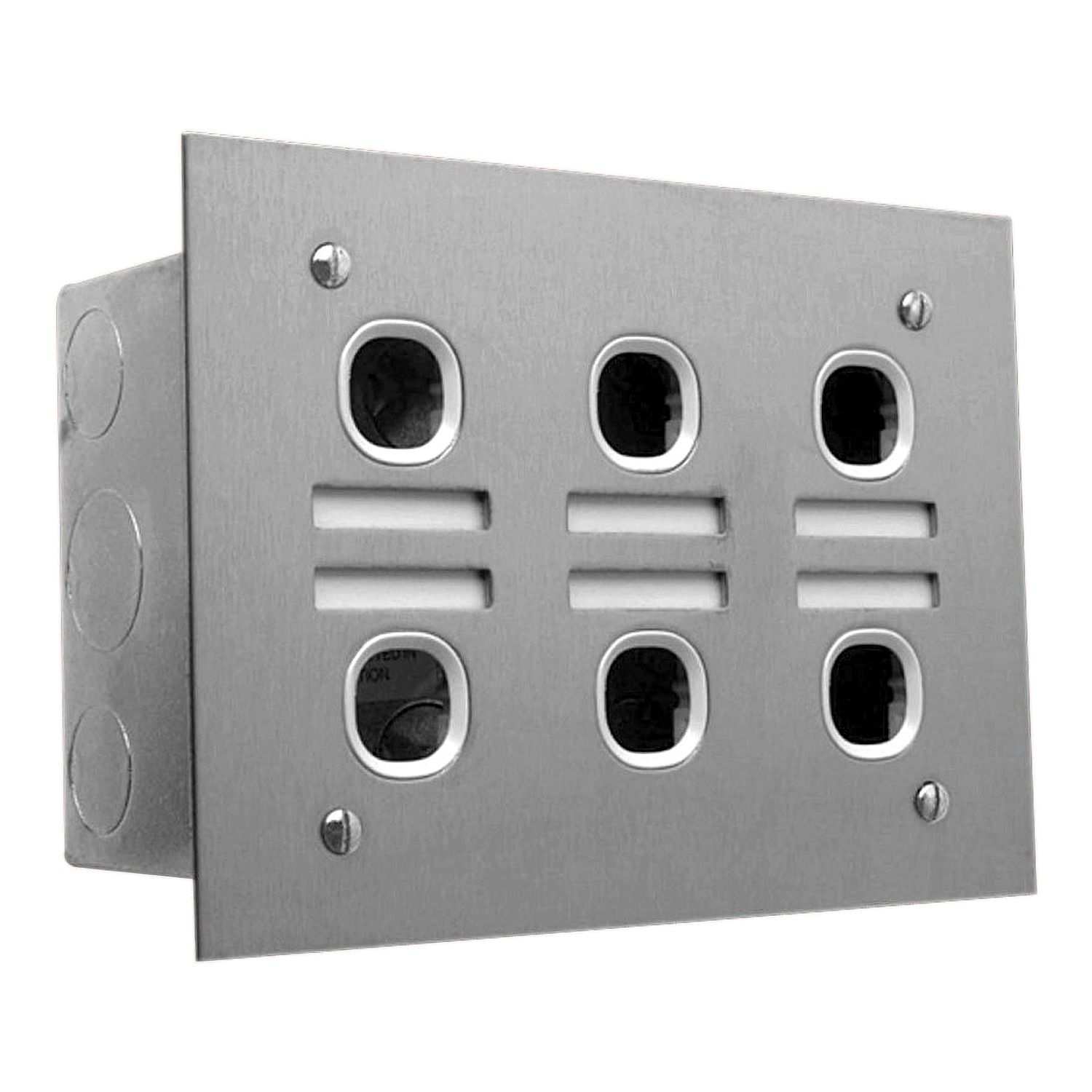 Picture of Labelled Switch Plate, Metal Plate Series, 6 Gang