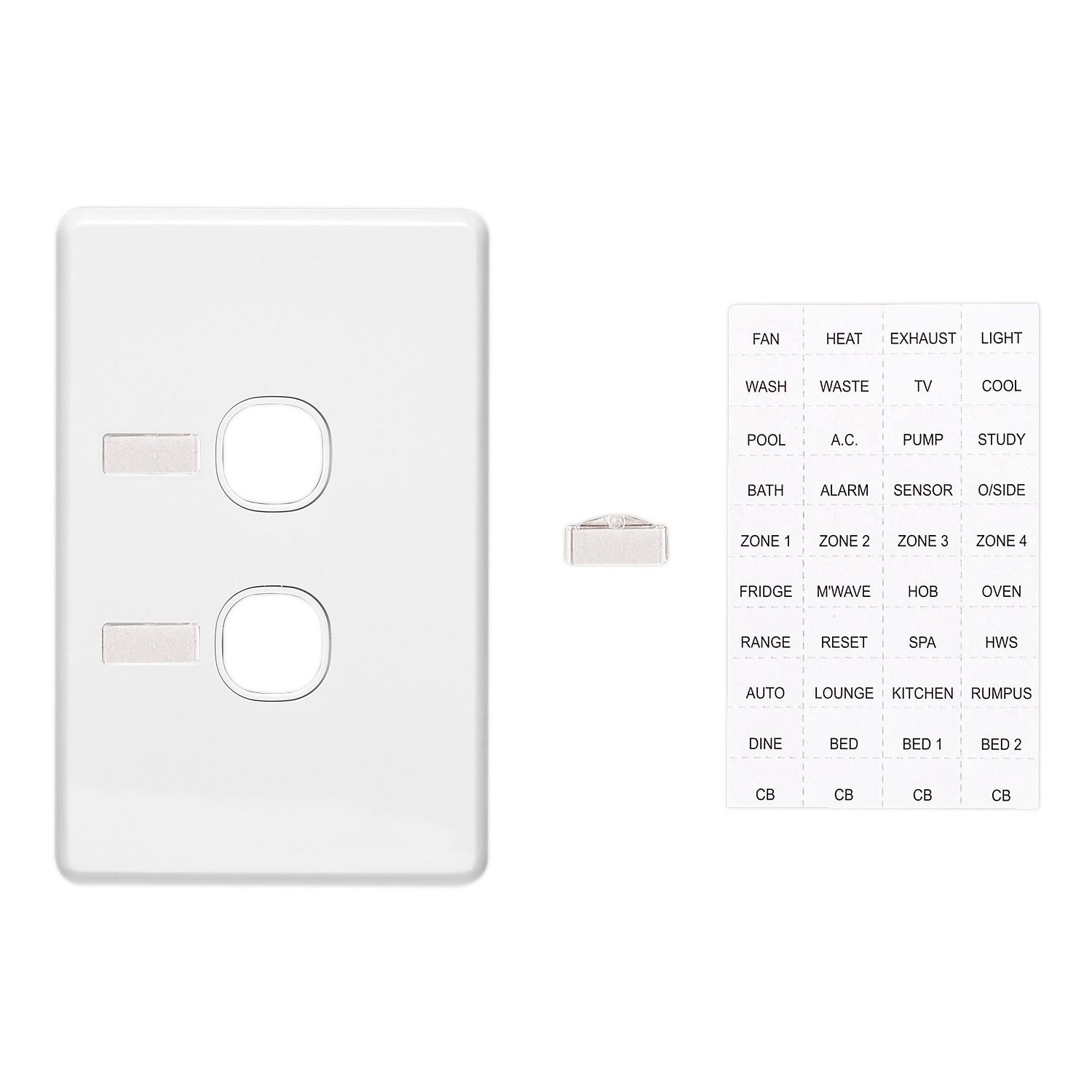 Picture of Switch Grid Plate and Cover, Classic C2000 Series, 2 Gang, Less Mechanism, Circuit Identification