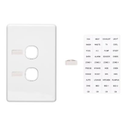 Picture of Switch Grid Plate and Cover, Classic C2000 Series, 2 Gang, Less Mechanism, Circuit Identification