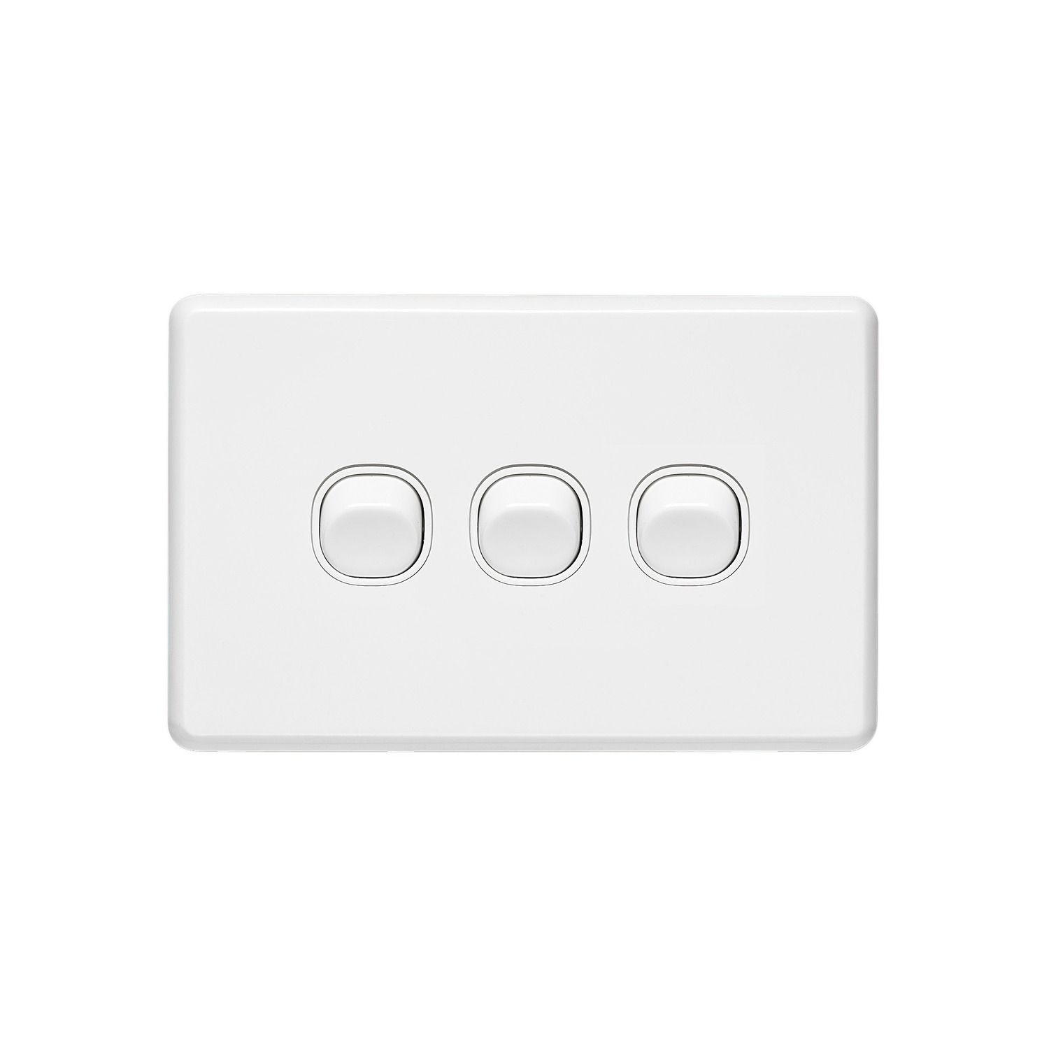 Picture of Flush Switch, Classic C2000 Series, 3 Gang, 250VAC, 10A, Standard, Horizontal