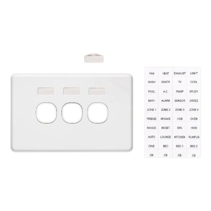 Picture of Switch Grid Plate and Cover, Classic C2000 Series, 3 Gang, Less Mechanism, Horizontal Mount