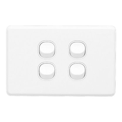 Picture of Flush Switch, Classic C2000 Series, 4 Gang, 250VAC, 10A, Standard, Horizontal
