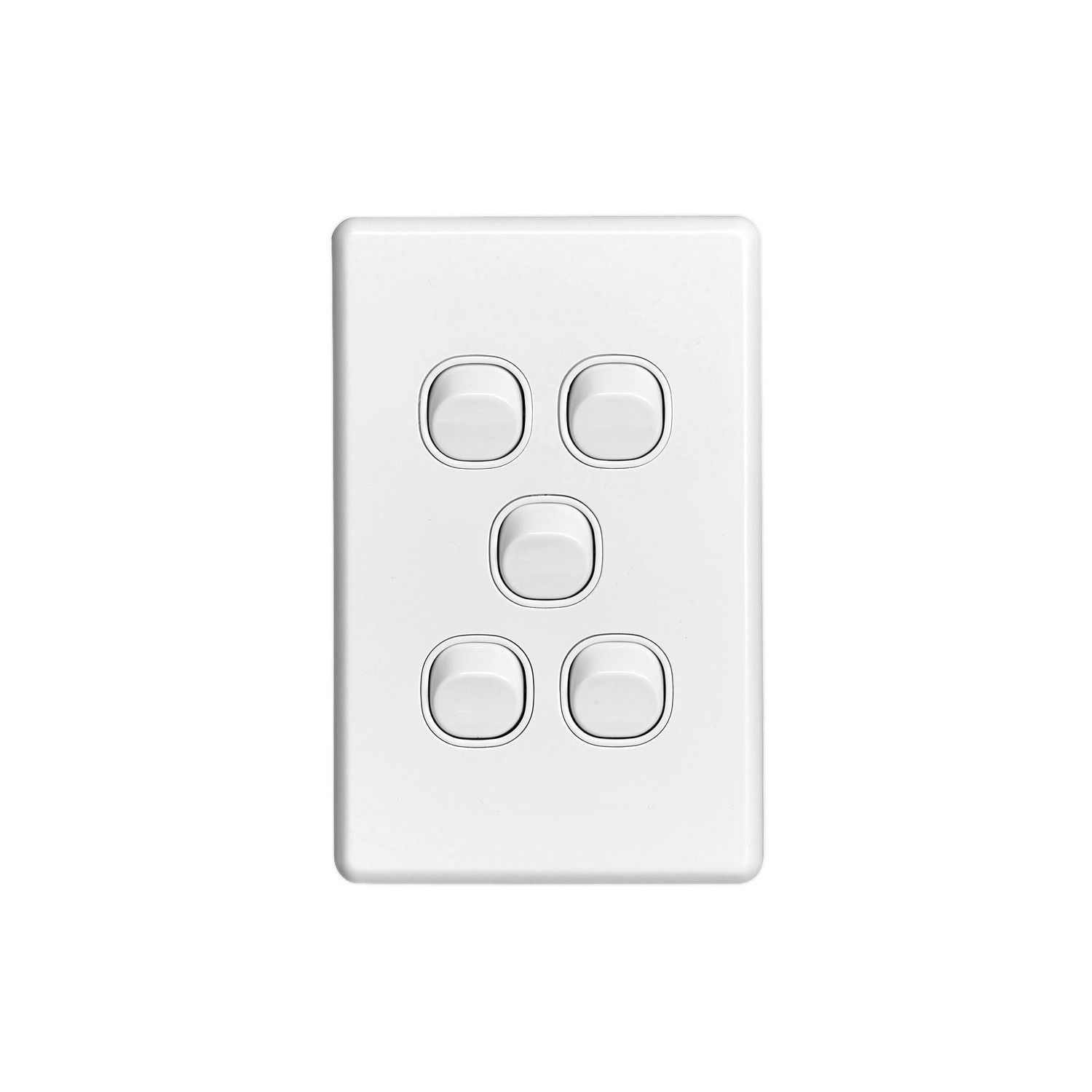 Picture of Flush Switch, Classic C2000 Series, 5 Gang, 250VAC, 10A, Standard, Vertical