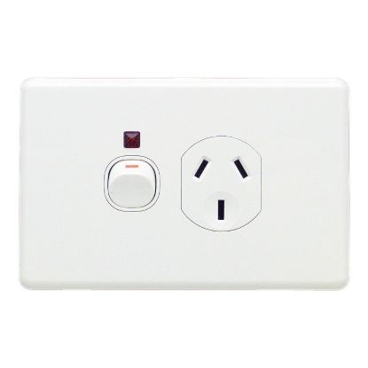 Picture of Single Switch Socket Outlet, Classic C2000 Series, Classic, 250V, 10A, Indicator