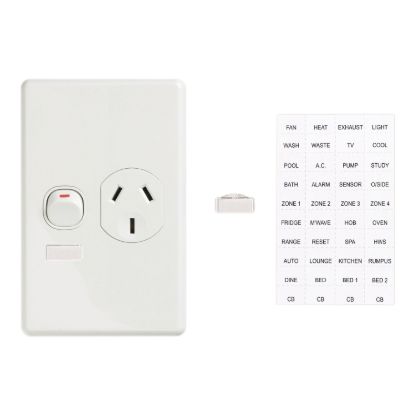 Picture of Single Switched Socket, Classic C2000 Series, Vertical Circuit Identification