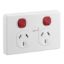 Picture of Switched Socket, Classic C2000 Series, Twin Circuit Identification Clasic W/Rdl