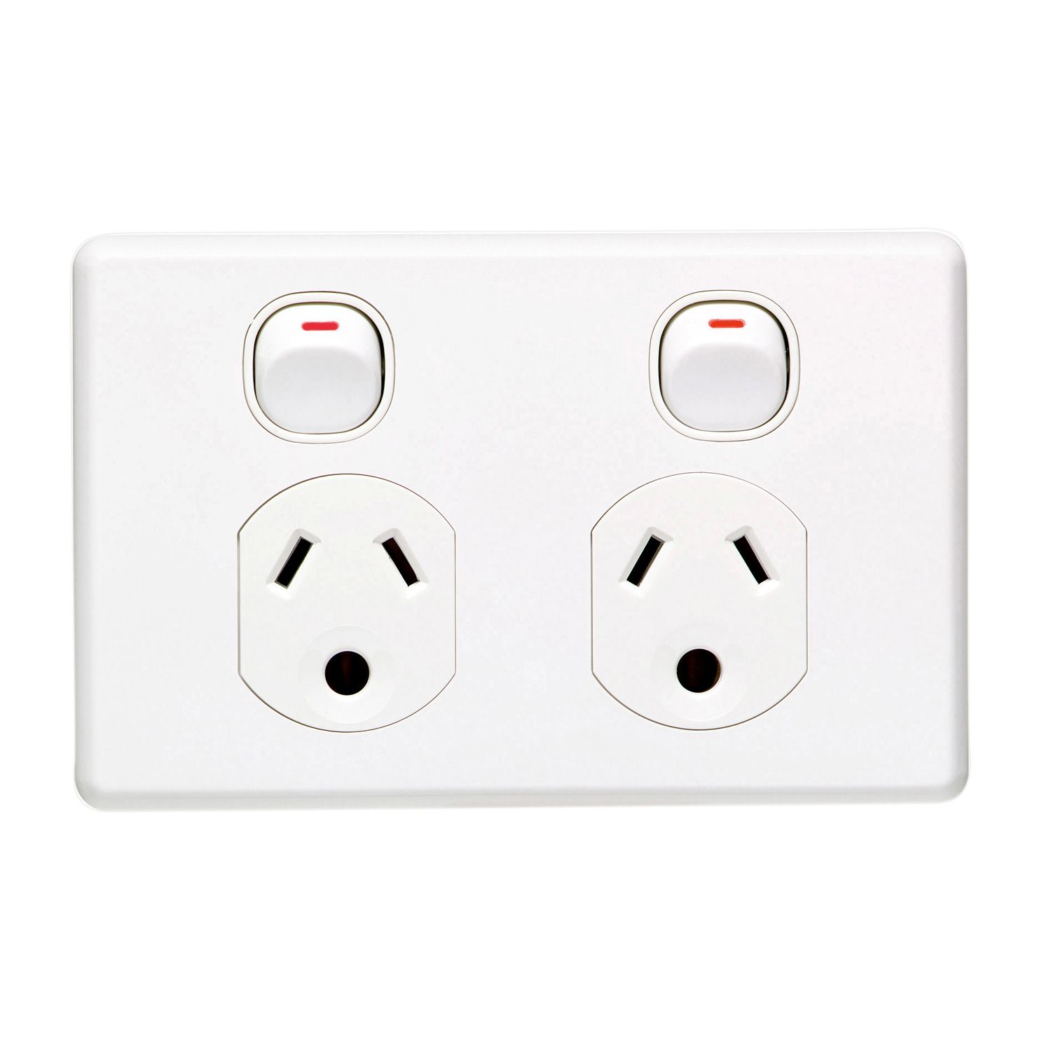 Picture of Switched Socket Outlet, Classic C2000 Series, Twin, 250V, 10A, Round Earth PIN for Lighting
