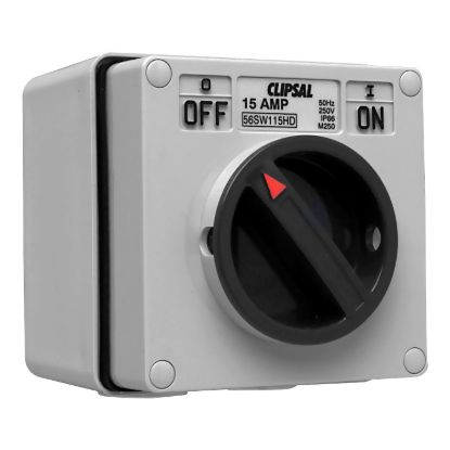 Picture of Surface Switch, Clipsal - 56 Series, 1 Gang, 250VAC, 15A, Heavy Duty