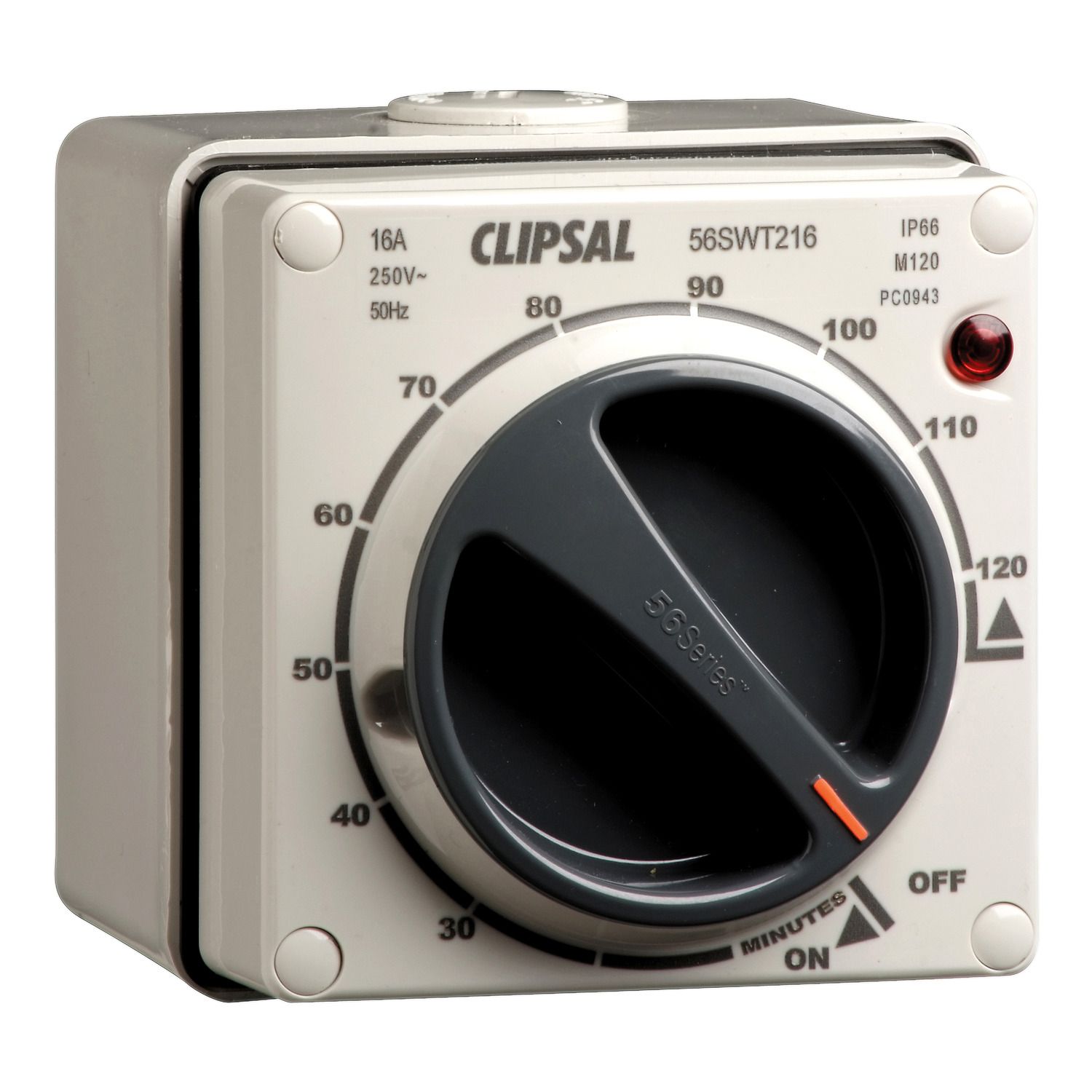 Picture of Surface Switch, Clipsal - 56 Series, 2 Pole, 250VAC, 16A, with Timer, 2h Process