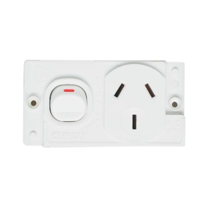 Picture of Switched Socket Mechanism, Metal Plate Series, Double Pole Single