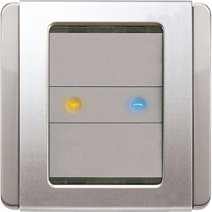 Picture of C Bus Neo key input unit wall switch 2 gang - British standard - battleship grey