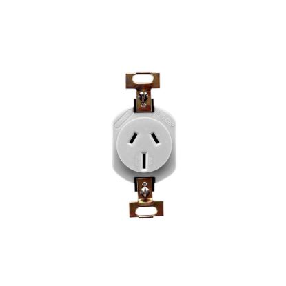 Picture of Single Switch Socket Outlet, Standard Series, 3 Flat PIN, 250VAC, 15A
