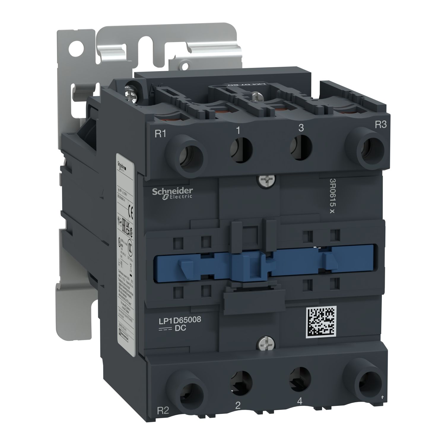 Picture of Contactor, TeSys Deca, 4P(2NO+2NC),AC-1, <=440V, 80A,110V DC coil, screw clamp terminal