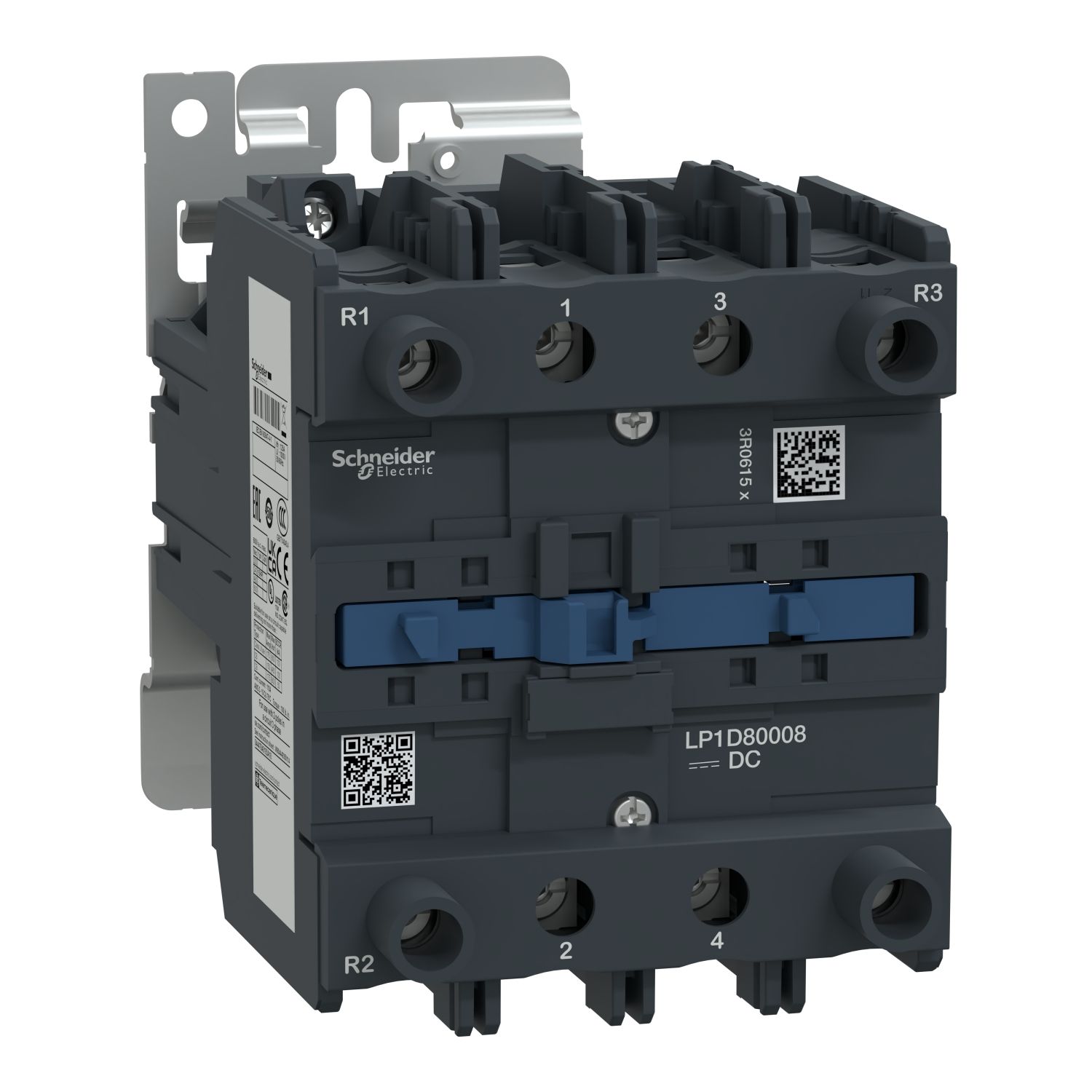 Picture of Contactor, TeSys Deca, 4P(2NO+2NC), AC-1, 440V 125A, 220V DC coil, screw clamp terminals
