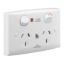 Picture of Twin Switch Socket Outlet, Medilec, 250V, 10A, Safety Shutter, Security Screw