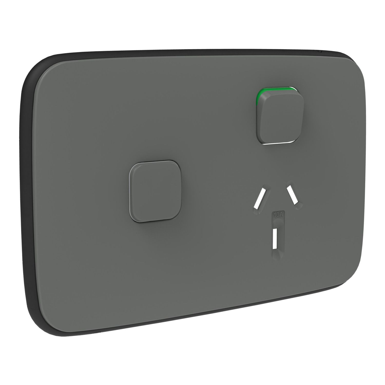 Picture of Essence Single Power Point Skin with 1 extra switch, Clipsal Iconic, Horizontal Mount, 250V, 10A, Clip-On