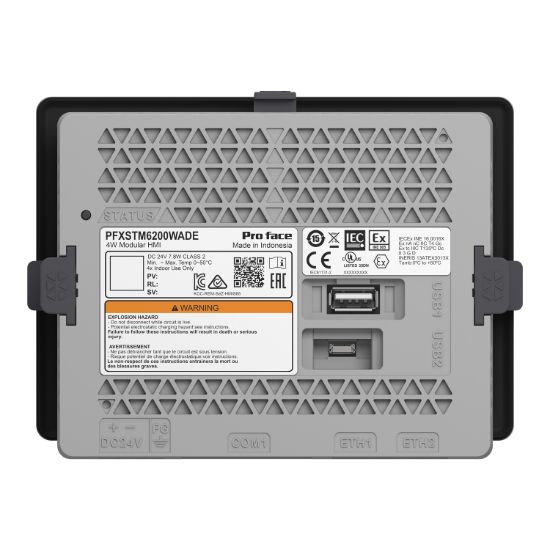 Picture of Basic touch panel modular terminal, Proface STM6000, GP-ProEX, 4"W display, 1 COM, 2 Ethernet, 24V DC
