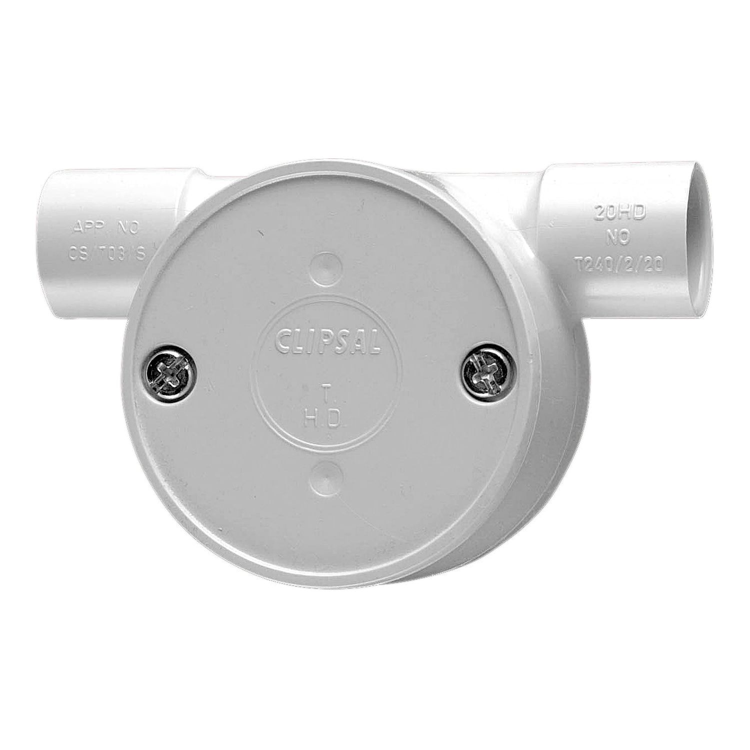 Picture of Tangential Junction Box, Clipsal - Cable Management, 25mm I.D, 2 Way Through Entry