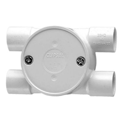 Picture of Tangential Junction Box, Clipsal - Cable Management, 20mm I.D, 4 Way Entry, H-type