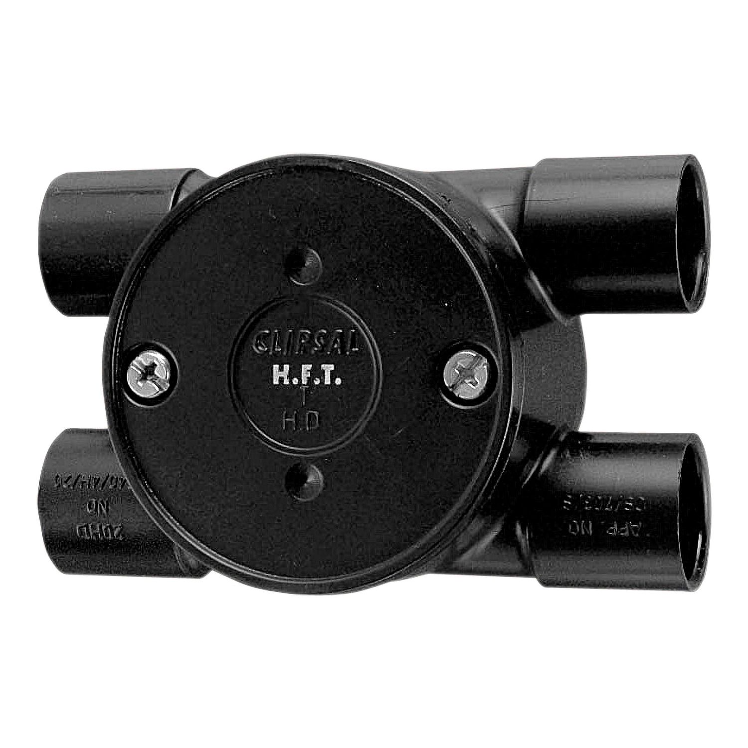 Picture of Tangential Junction Box, Clipsal - Cable Management, 25mm I.D, HFT, 4 Way Entry, H-Type