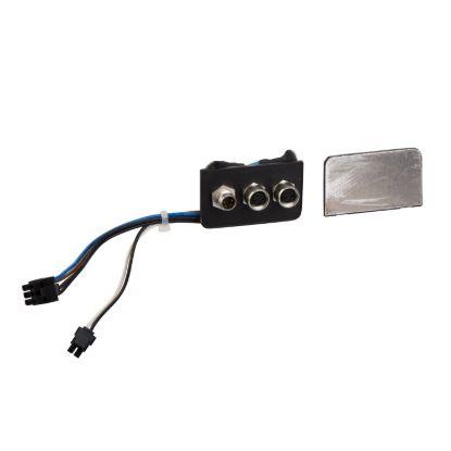 Picture of insert - 2 female M8 for 2 I/O signals + 1 male M8 for safe torque off safety