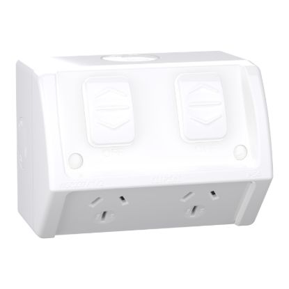 Picture of Socket, Weathershield, Twin, 15A, 250VAC, IP54