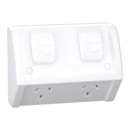 Picture of Socket, Weathershield, Flush, Twin, 10A, 250VAC, IP54