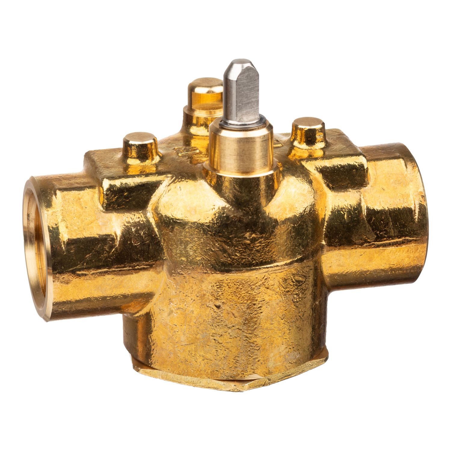 Picture of Erie Zone Valve, 2-Way, PN16, DN15 (1/2"), Rp Thread, Kvs 3.0 mÂ³/h (Cv 3.5), Pop-Top Actuator Connection, Brass Body.