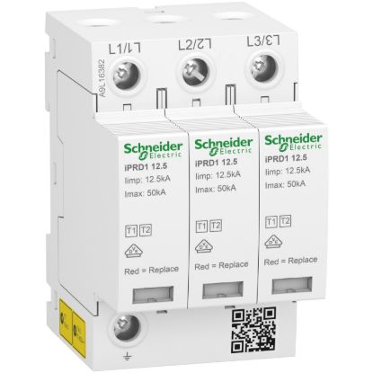 Picture of Modular surge arrester with pluggable cartridge, Acti9 iPRD1 12.5, 3 P, 350 V, with remote transfert