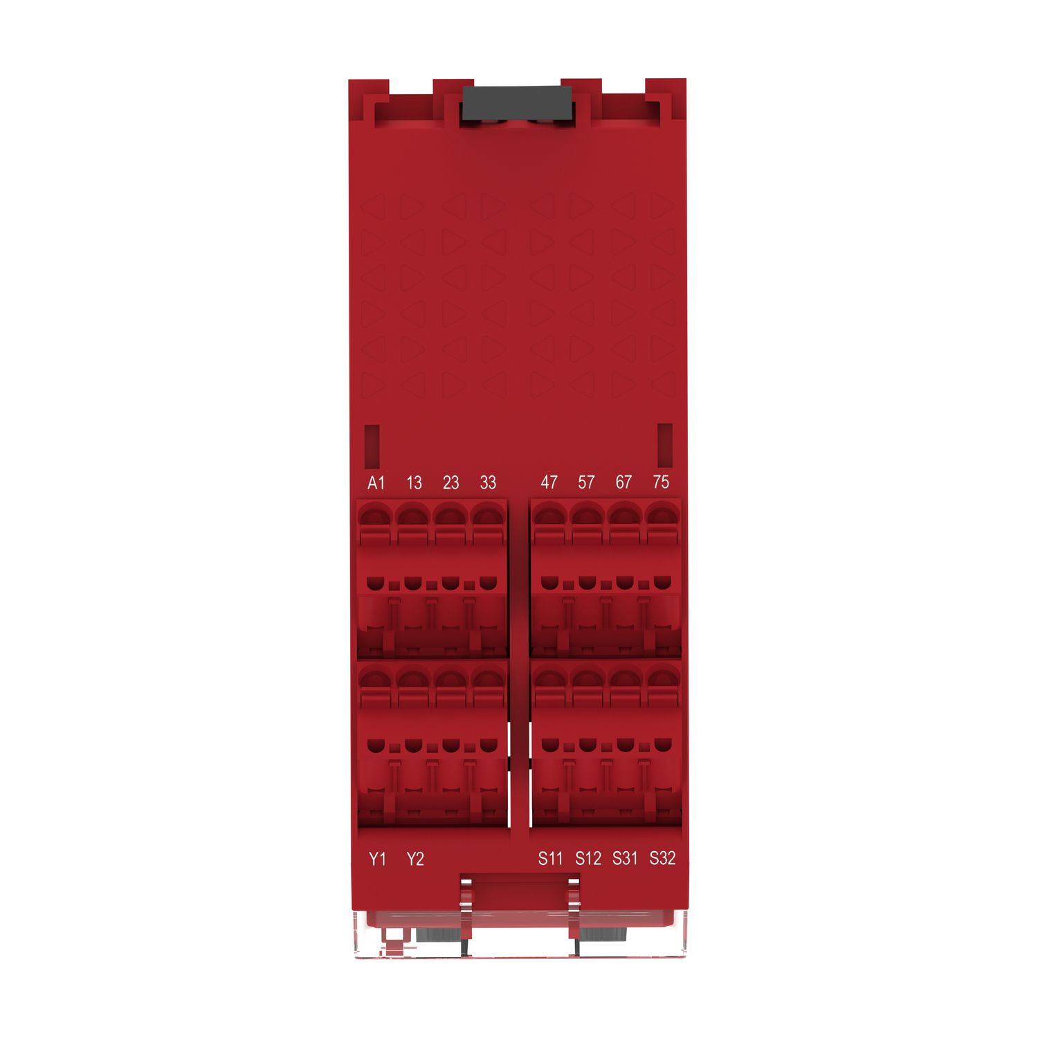 Picture of safety module, Harmony XPSU, Cat4, features XPSUAK with delayed outputs, 24V AC or DC, spring