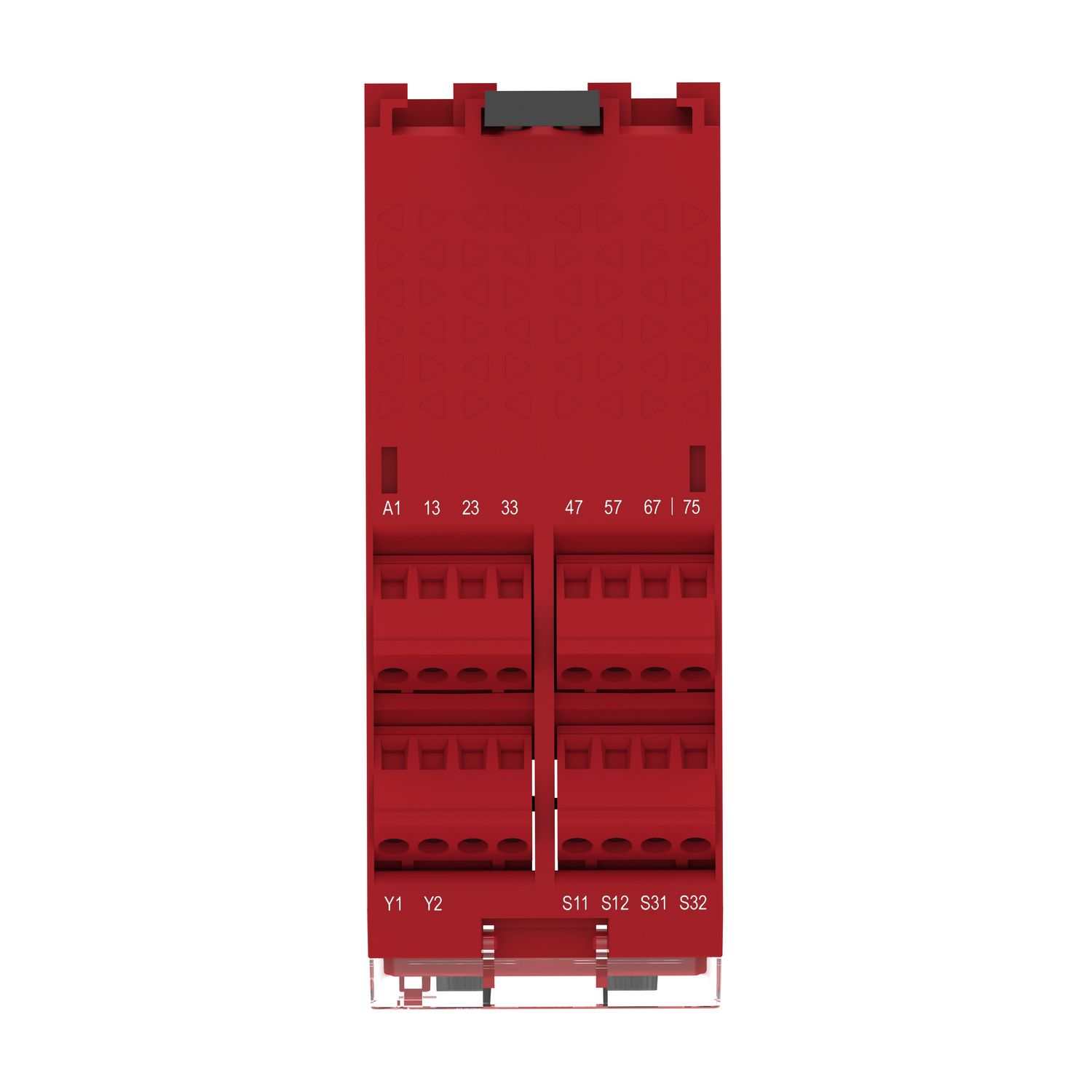 Picture of safety module, Harmony XPSU, Cat4, features XPSUAK with delayed outputs, 24V AC or DC, screw