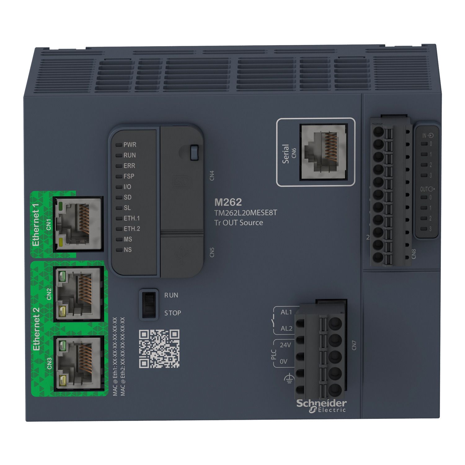 Picture of logic controller, Modicon M262, 3ns per instruction, Ethernet