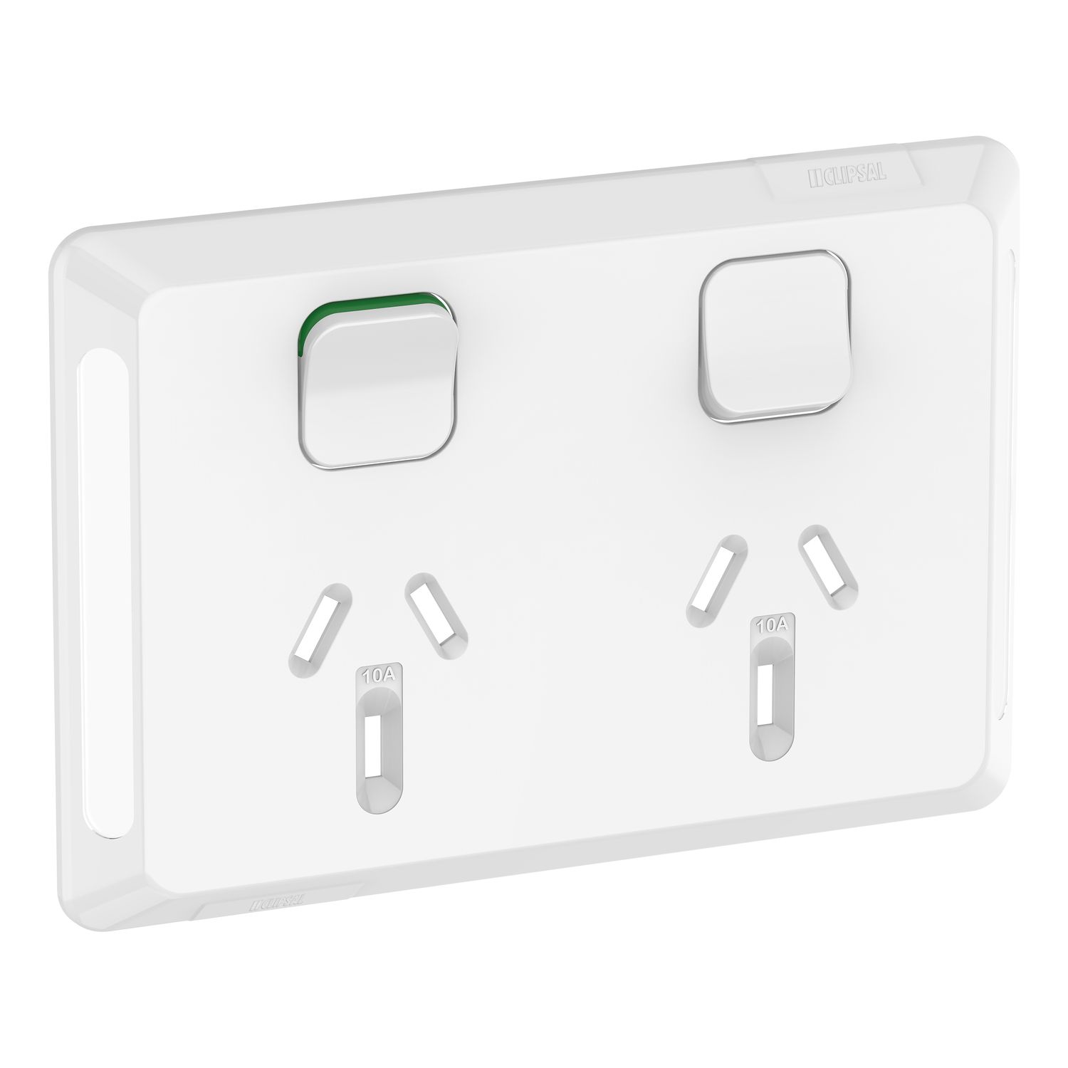 Picture of Twin Power Point Skin, Pro Series, Horizontal Mount, 250V, 10A, Clip-On