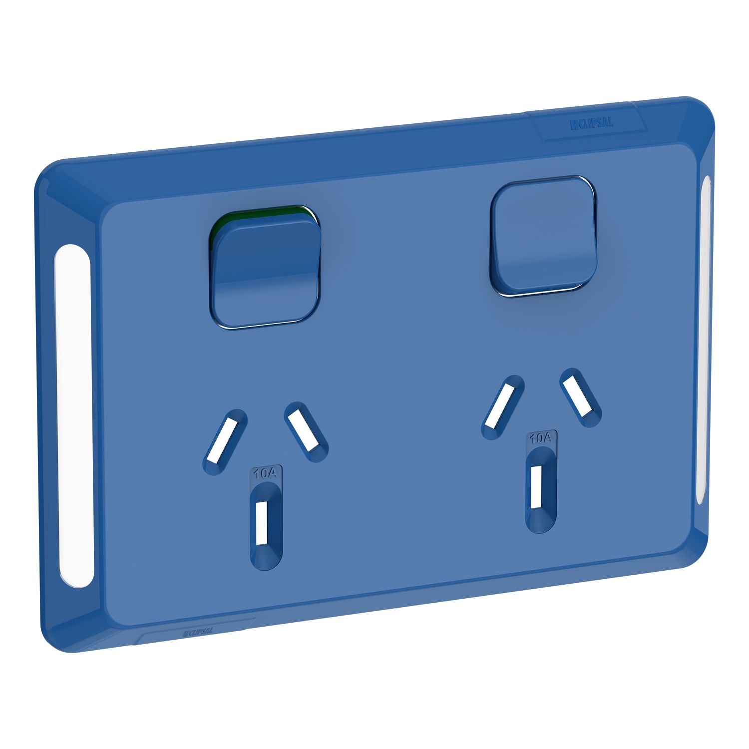 Picture of Twin Power Point Skin, Pro Series, Horizontal Mount, 250V, 10A, Clip-On