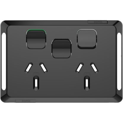 Picture of Twin Power Point Skin, Pro Series, Horizontal Mount, 1ExBlank, 10A, 250V, Clip-On